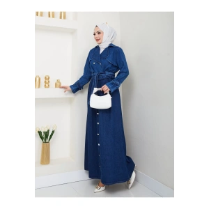 ETEKLİ CEKETLİ KOYU KOT TESETTÜR TAKIM