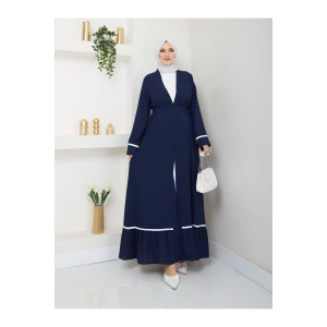 Kadin Tesettür Elbi̇se İki̇li̇ Abaya Takim Laci̇vert