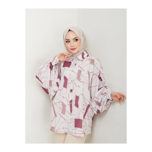 DESENLİ JESİCA GÖMLEK STANDERT BEDEN UZUN KOL 2502 BORDO