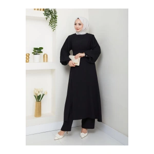 UZUN TAKIM 120CM BOY ÖNDEN YIRTMAÇLI KOLU PİLİSELİ PANTOLON TAKIM 840