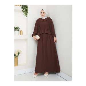 ETEKLI GİPELİ BLUZ BEBE YAKA TESETTÜR TAKIM