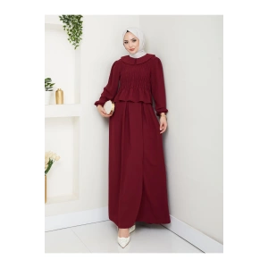 ETEKLI GİPELİ BLUZ BEBE YAKA TESETTÜR TAKIM