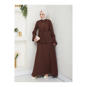 ETEKLI PİLİSELİ DETAYLI TESETTÜR TAKIM