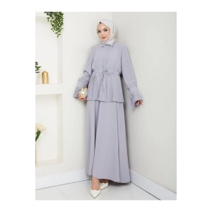 ETEKLI PİLİSELİ DETAYLI TESETTÜR TAKIM