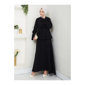 ETEKLI PİLİSELİ DETAYLI TESETTÜR TAKIM