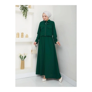 ETEKLI CEPLE FERMELI CEKETLI  TESETTÜR TAKIM ZÜMRÜT