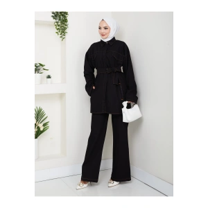 KADIN CEP DETAYLI KÜŞAKLI DENİM CEKET PANTALON TAKIM JEAN PREMİUM