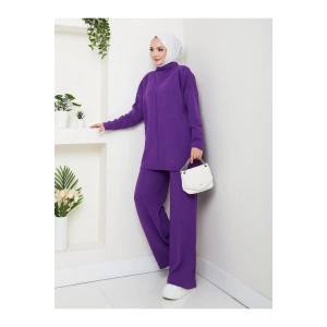 KADIN TRİKO TAKIM YARIM BALIKÇI YAKA PANTOLON KAZAK TAKIM