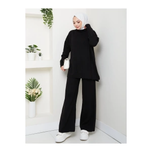 KADIN TRİKO TAKIM YARIM BALIKÇI YAKA PANTOLON KAZAK TAKIM