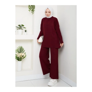 KADIN TRİKO TAKIM YARIM BALIKÇI YAKA PANTOLON KAZAK TAKIM