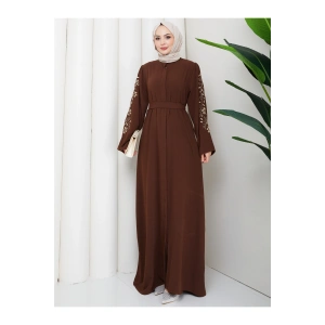 NAKŞLİ ABAYA TESETTÜR GIYIM KADIN FERACE ELBISE