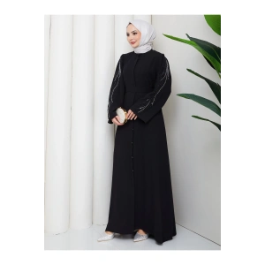 TAŞLİ ABAYA TESETTÜR GIYIM KADIN FERACE ELBISE