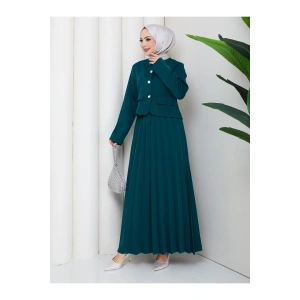 KADIN CEKET PİLELİ ETEKLI TESETTÜR TAKIM