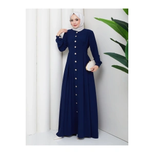 KADIN GOLD DÜĞMELİ KREP ELBİSE TESETTÜR