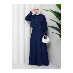 CEKET ELBİSE İKİLİ KOT TAKIM TESETTÜR İKİ PARŞA SİYAH