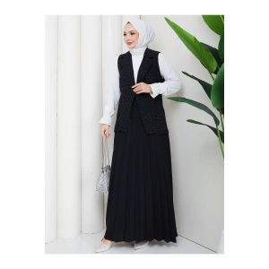 TAŞLI SİMLİ YELEKLI PİLELİ ETEKLI TASETTÜR TAKIM