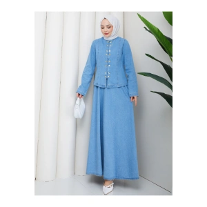 KOT TAKIM ÖUN ÇITÇITLI ETEKLI TESETTÜR KOT TAKIM