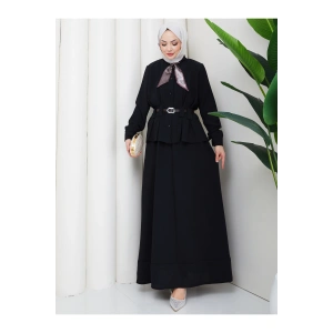 YAKASI FULARI KEMERLI ETEK TAKIM KADIN TESTTÜR