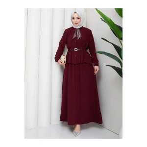 YAKASI FULARI KEMERLI ETEK TAKIM KADIN TESTTÜR