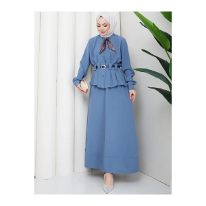 YAKASI FULARI KEMERLI ETEK TAKIM KADIN TESTTÜR