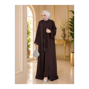 KADIN FAYA İKİLİ ABAYA TULUM TAKIM İNCİLİ