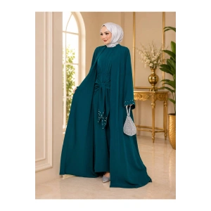 KADIN FAYA İKİLİ ABAYA TULUM TAKIM İNCİLİ