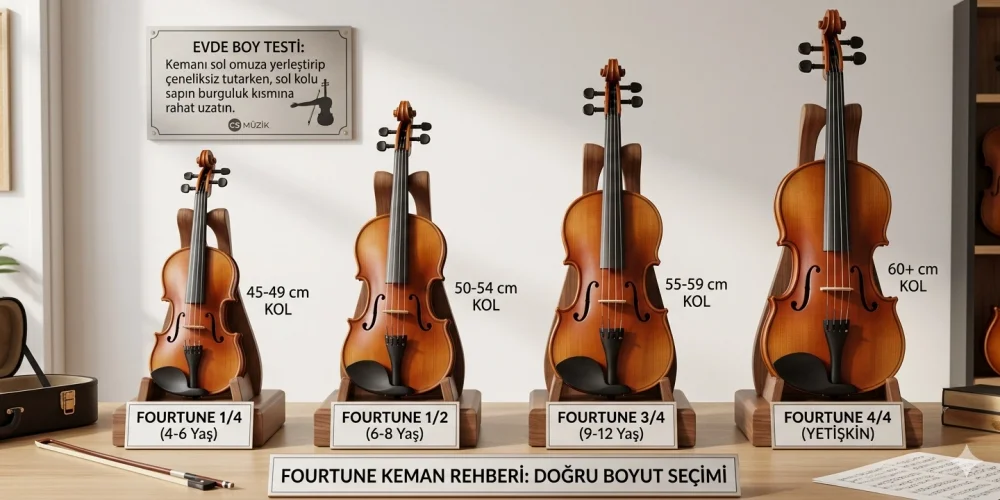 FOURTUNE Keman Boyları ve Fiyatları 2026 | 4/4, 3/4, 1/2 - CS Müzik