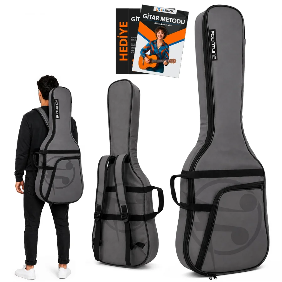 Fourtune Atlas Gri Elektro Gitar Çantası Gigbag Kalın (Soft Case)