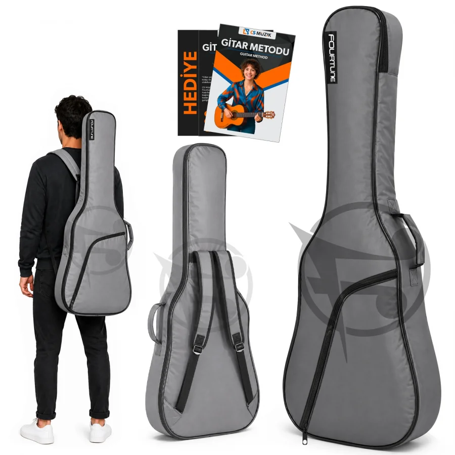 Fourtune Luca Gri Klasik Gitar Çantası Gigbag Kalın (Soft Case)