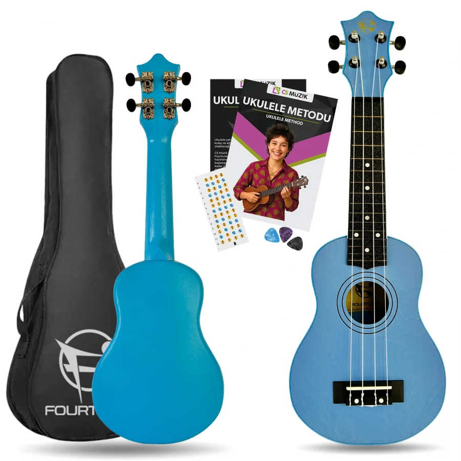 Fourtune Loki SP-21BL Soprano Mavi Ukulele Seti (Başlangıç Seviye)