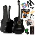 Fourtune Luca CW-200BK Kesik Kasa Siyah Klasik Gitar Seti 4/4 Sap Ayarlı (Cutaway)