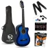 Fourtune Luca CW-200BL Mavi Kesik Kasa Klasik Gitar Seti 4/4 Sap Ayarlı (Cutaway)