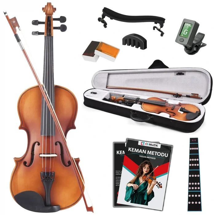 Fourtune Dante VL-200SBR 4/4 Akustik Keman Seti (Tam Boy-Açık Kahve)