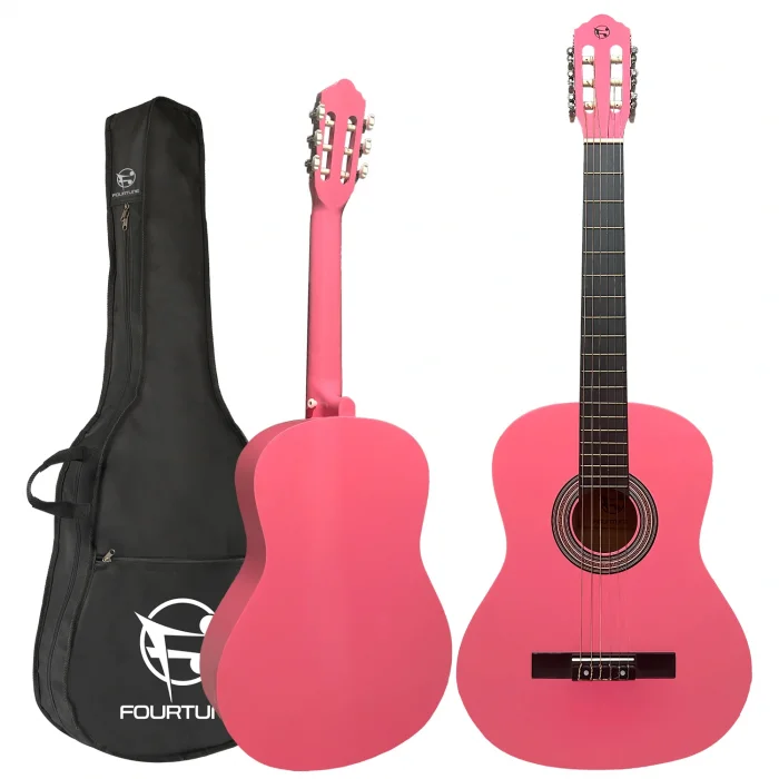Fourtune Luca C-180PK Pembe Klasik Gitar Seti 4/4 Sap Ayarlı