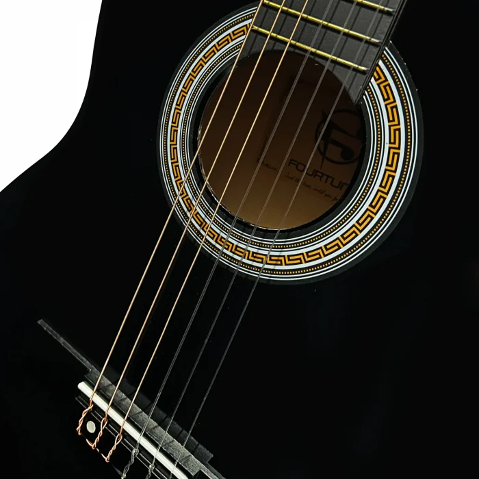 Fourtune Luca CW-200BK Siyah Kesik Kasa Klasik Gitar Seti 4/4 Sap Ayarlı (Cutaway)