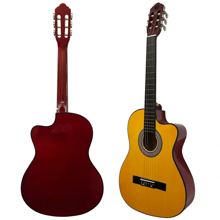 Fourtune Luca CW-200OR Turuncu Kesik Kasa Klasik Gitar Seti 4/4 Sap Ayarlı (Cutaway)