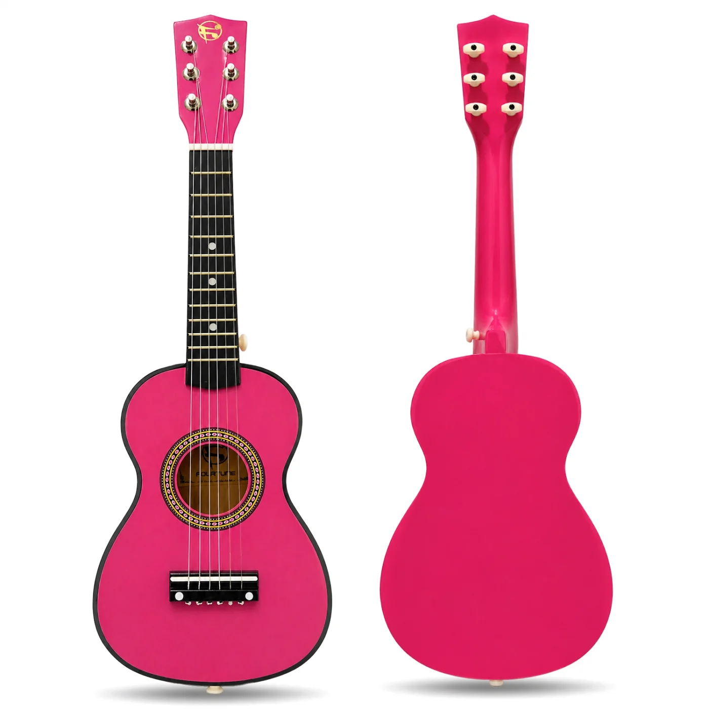 Fourtune Loki T-80PK 6 Telli Pembe Çocuk Gitarı Gerçek Ağaç