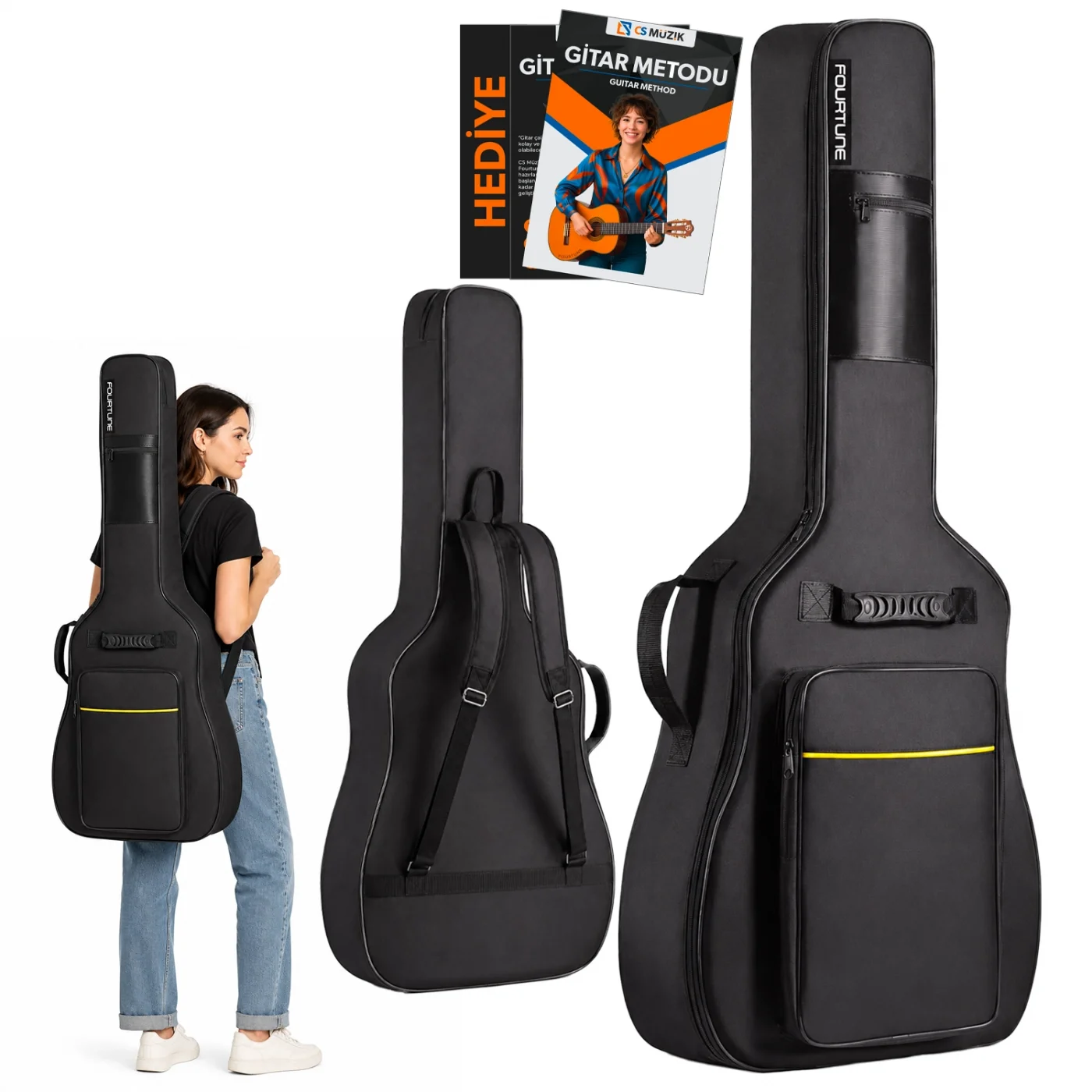 Fourtune Atlas Elektro Gitar Kılıfı Kalın Taşıma Çantası (Eğitim Metodu Hediye)