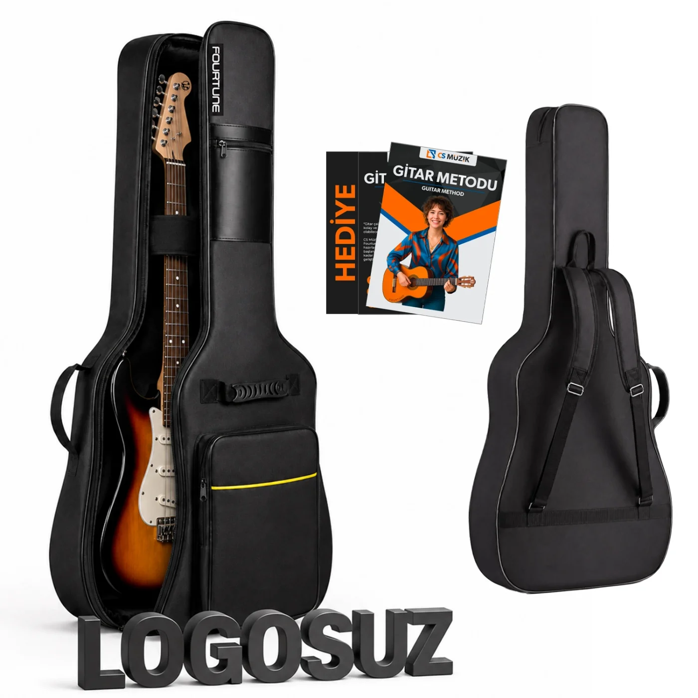 Fourtune Atlas Elektro Gitar Kılıfı Kalın Taşıma Çantası (Eğitim Metodu Hediye)