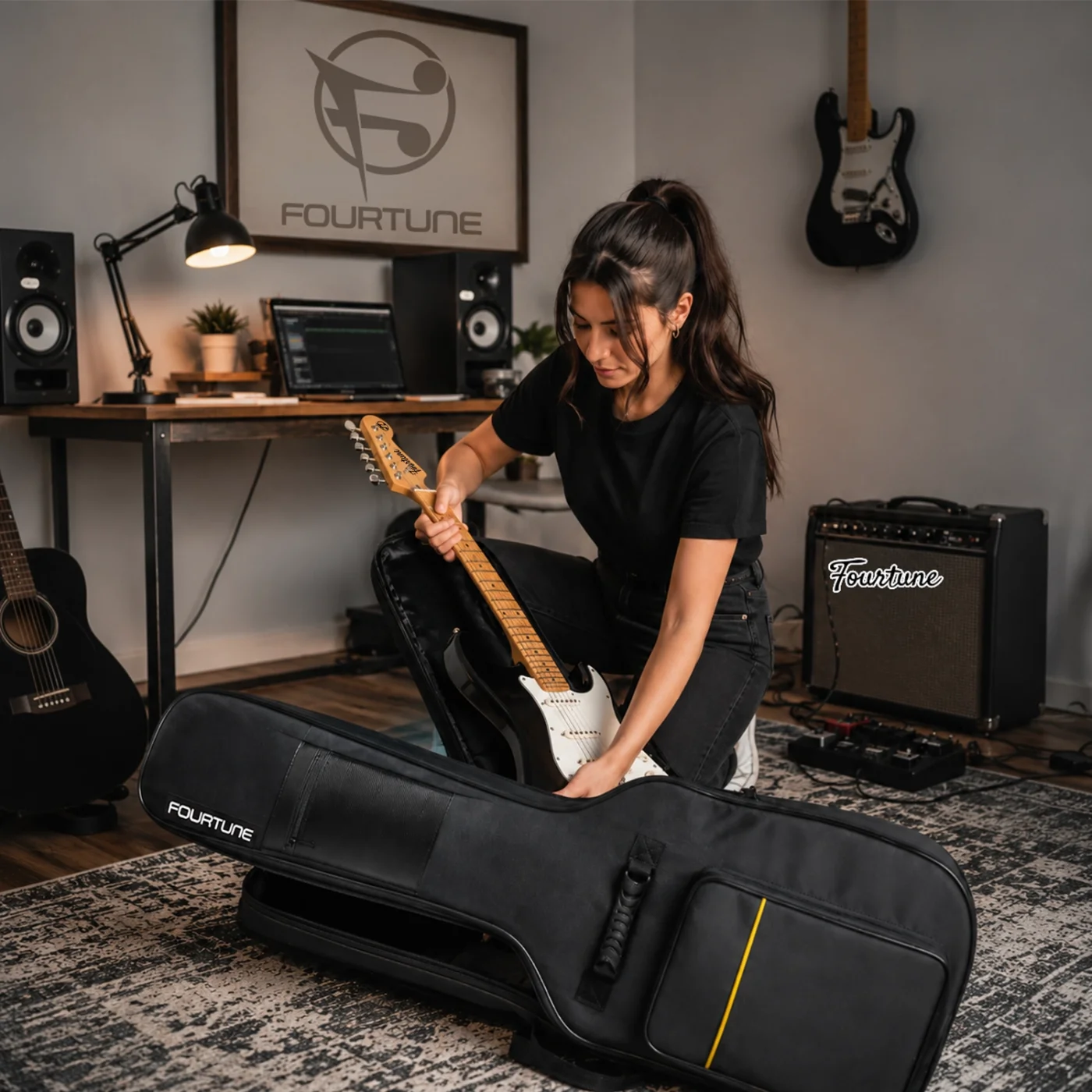 Fourtune Atlas Elektro Gitar Kılıfı Kalın Taşıma Çantası (Eğitim Metodu Hediye)