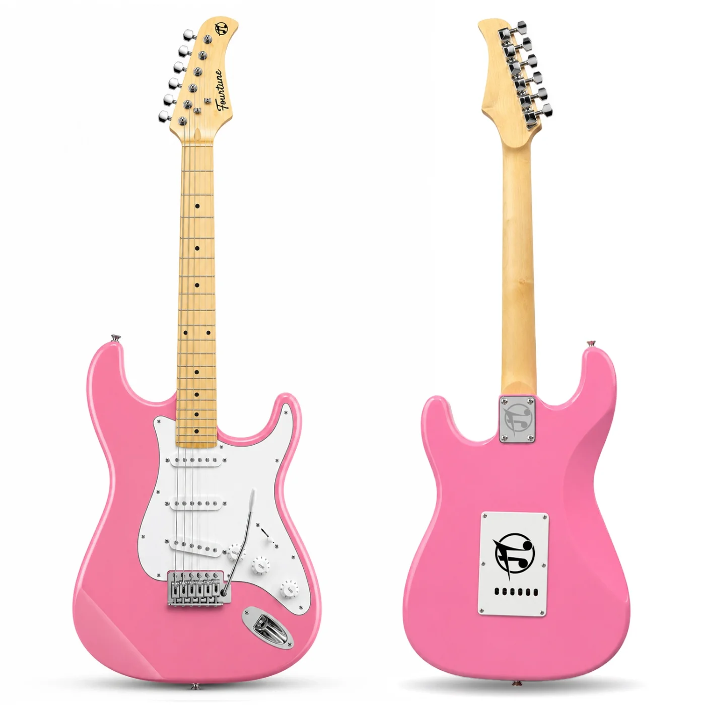Fourtune Atlas EG-1000PK Maple Klavye Strat Kasa SSS Pembe Elektro Gitar Seti