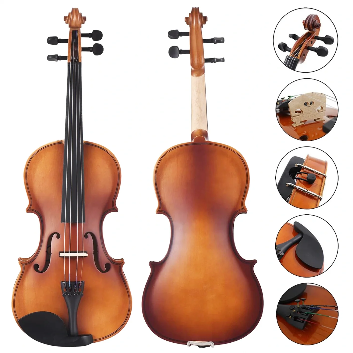 Fourtune Dante VL-200SBR 4/4 Akustik Keman Seti (Tam Boy-Açık Kahve)