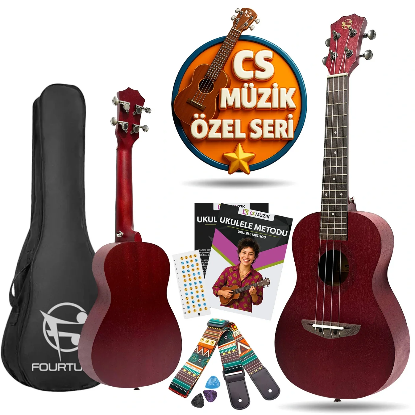 Fourtune Elio UKC-23RD Concert Ukulele Maun Hakiki Ağaç (ÖZEL SERİ)