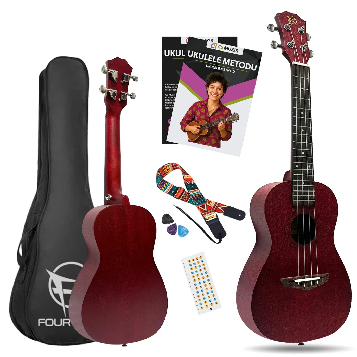 Fourtune Elio UKC-23RD Concert Ukulele Maun Hakiki Ağaç (ÖZEL SERİ)