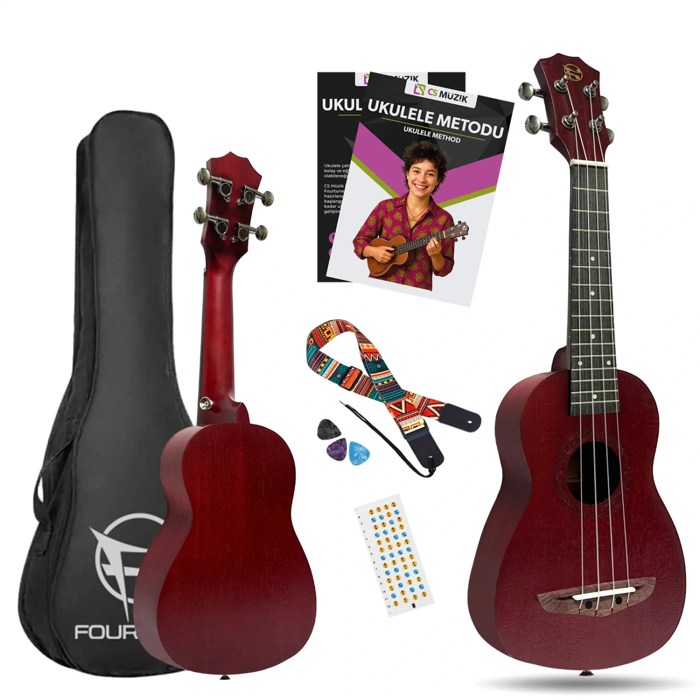 Fourtune Elio UKS-21RD Soprano Ukulele Maun Hakiki Ağaç (ÖZEL SERİ)