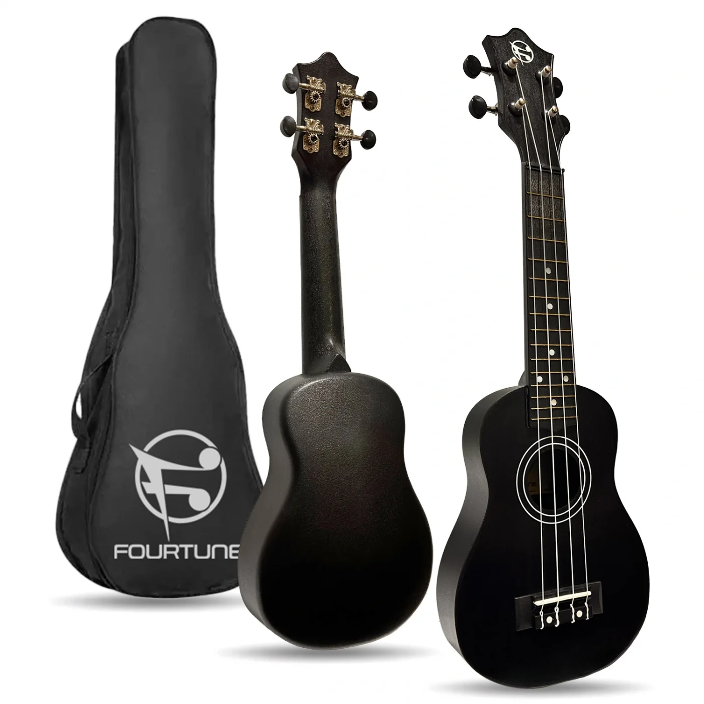 Fourtune Loki SP-21BK Soprano Siyah Ukulele Seti (Başlangıç Seviye)