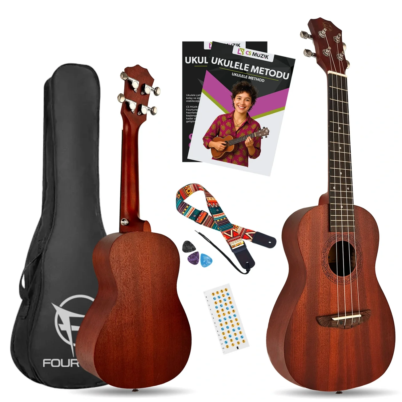 Fourtune Raya UKC-23MN Concert Ukulele Maun Hakiki Ağaç (ÖZEL SERİ)