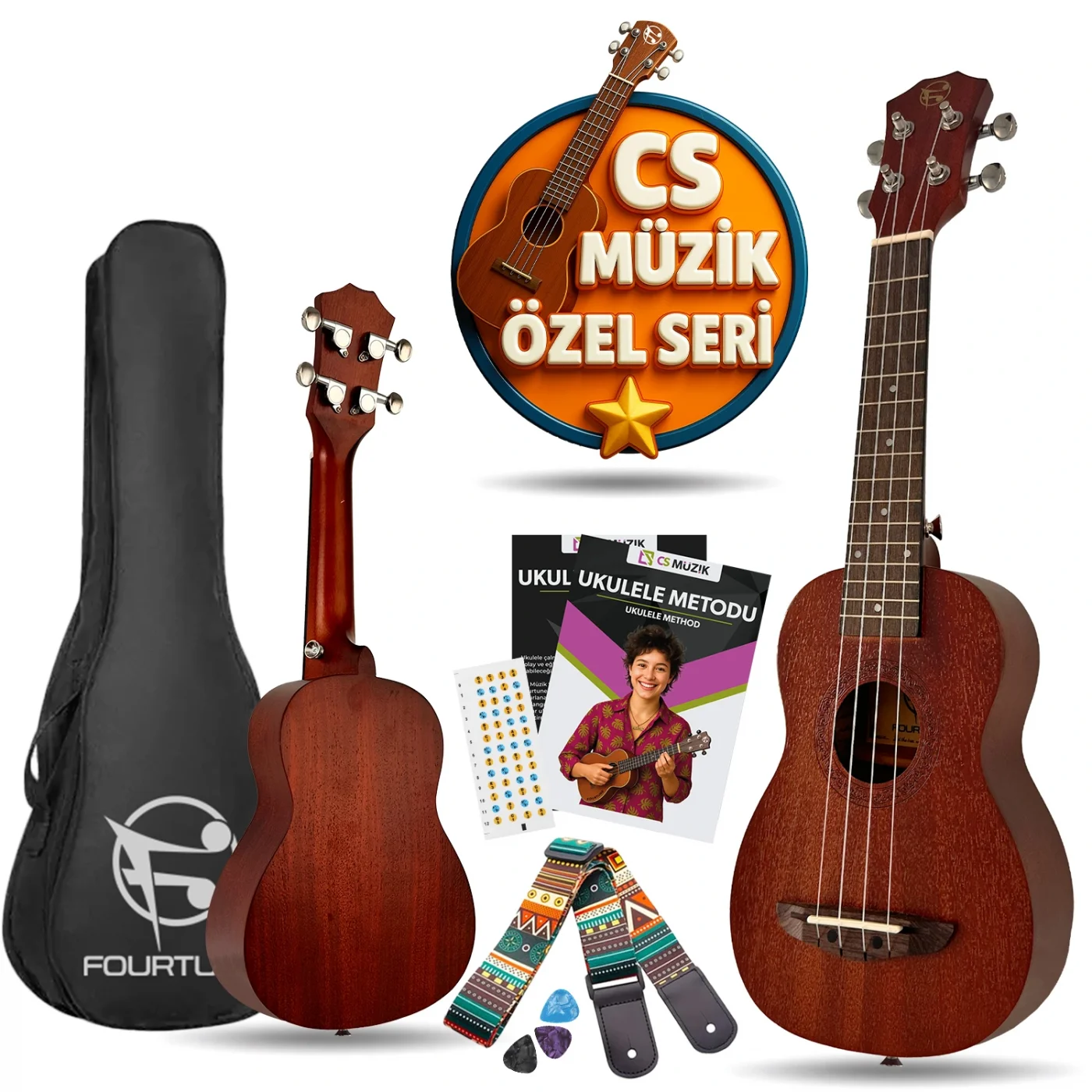 Fourtune Raya UKS-21MN Soprano Ukulele Maun Hakiki Ağaç (ÖZEL SERİ)