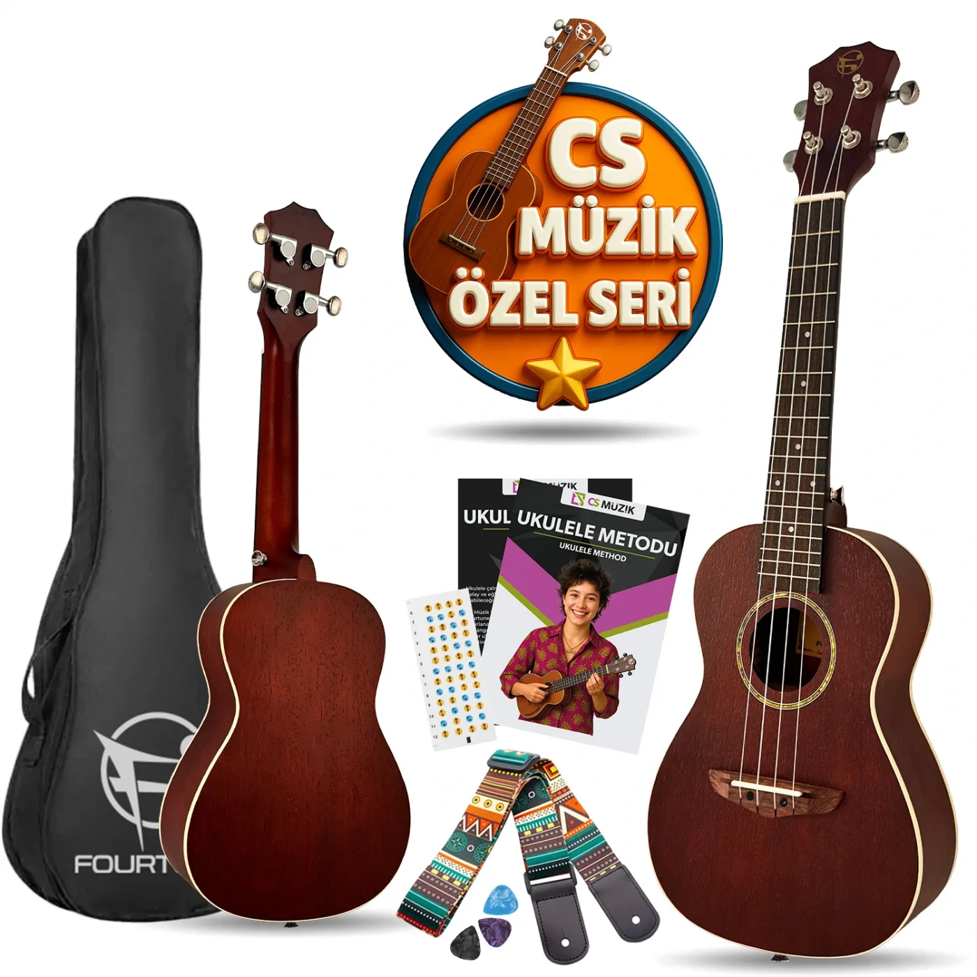 Fourtune Sydra UKC-23MN Concert Ukulele Maun Hakiki Ağaç