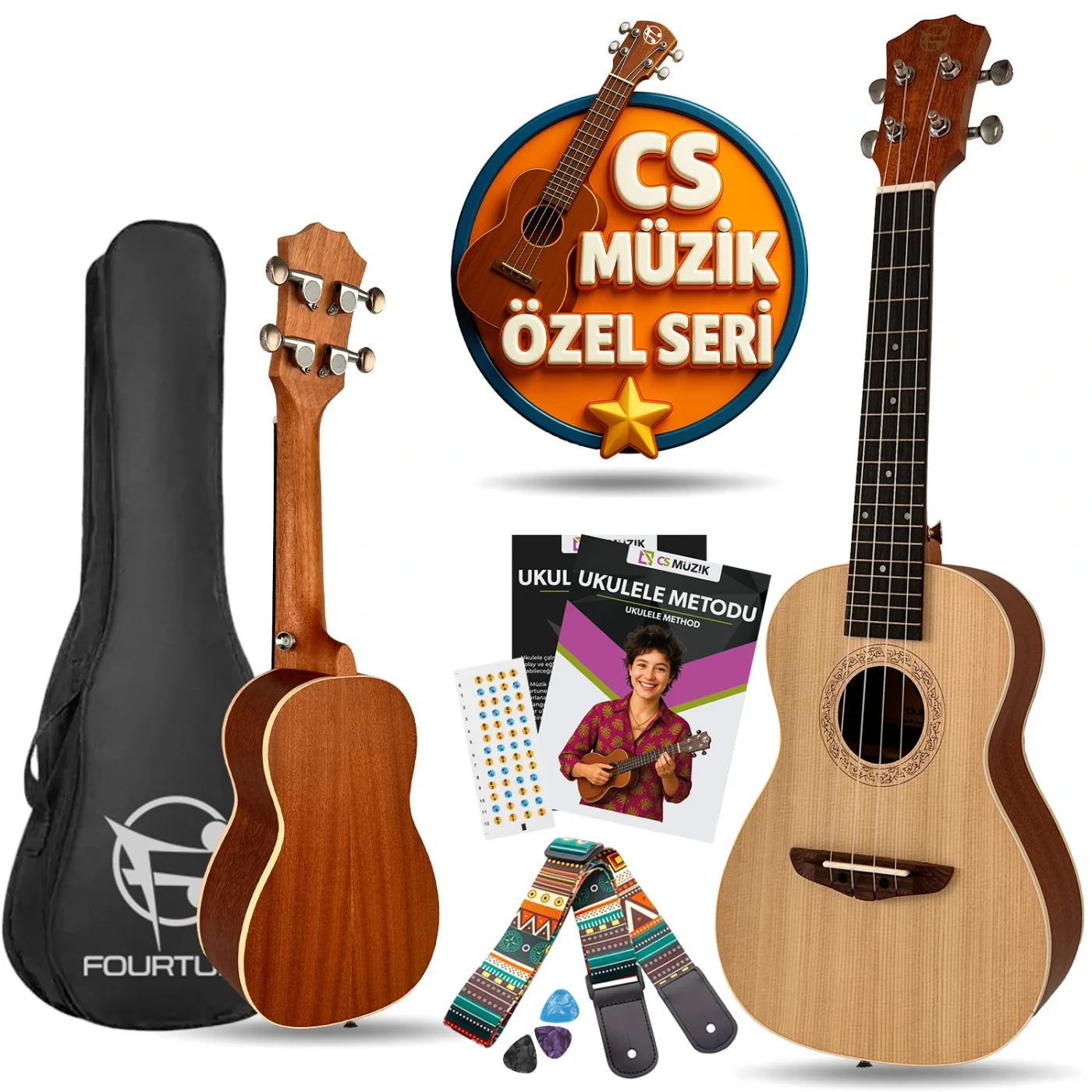 Fourtune Sydra UKC-23NT Concert Ukulele Maun Hakiki Ağaç